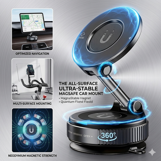 New Foldable Vacuum Adsorption Magnetic Car Phone Holder 2025 Suction Cup Dedicated Navigation Phone Holder